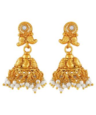 Traditional Gold Plated Choker Style Copper Necklace Set For Women 3