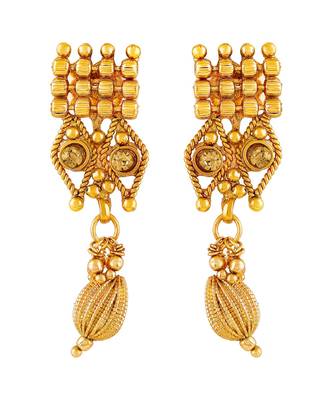 Traditional Designer Gold Plated Choker Style Copper Necklace Set For Women 4
