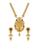 Traditional Peacock Design Gold Plated  Necklace Set For Women