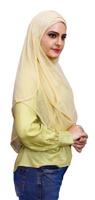 Justkartit Casual Wear Instant Stitched 2 Loop Net Lycra Hijab Scarf For Women (To Be Worn On Hijab Cap) 2