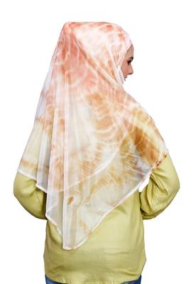 Justkartit Daily Wear Beige Color Instant Stitched 2 Loop Net Lycra Hijab Scarf For Women (To Be Worn On Hijab Cap) 5