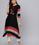 Black plain liva kurtas-and-kurtis