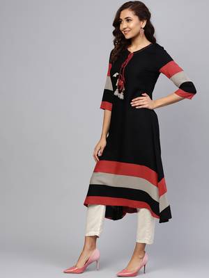 Black plain liva kurtas-and-kurtis 3