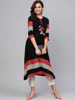 Black plain liva kurtas-and-kurtis 4