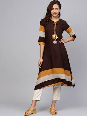 Brown plain liva kurtas-and-kurtis 1