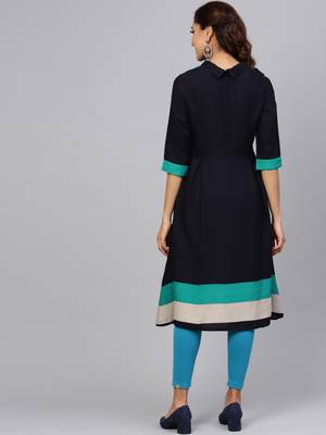 Navy-blue plain liva kurtas-and-kurtis 2