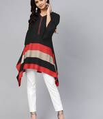 Black plain liva short-kurtis