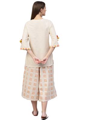 Off-white printed cotton kurtas-and-kurtis 2