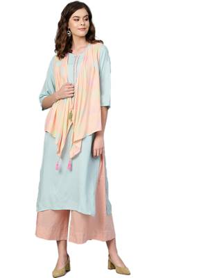 Blue printed rayon kurtas-and-kurtis 1