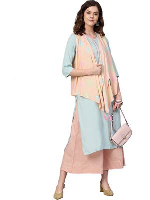 Blue printed rayon kurtas-and-kurtis 3