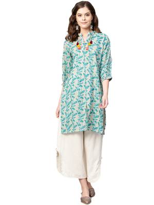 Off-white floral print cotton salwar 1