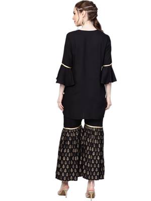 Black printed rayon salwar 2