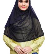 Black Color Stitched Soft Net Lycra Hijab Scarf For Women (To Be Worn On Hijab Cap)