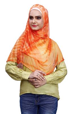 2 Loop Stitched Soft Net Lycra Hijab Scarf For Women (To Be Worn On Hijab Cap) 1