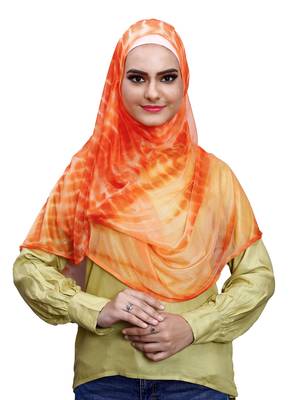 2 Loop Stitched Soft Net Lycra Hijab Scarf For Women (To Be Worn On Hijab Cap) 3
