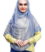 Sky Blue Color Instant Soft Net Lycra Hijab Scarf For Women (To Be Worn On Hijab Cap)