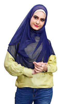 Soft Net Lycra Stitched Instant Hijab Scarf For Women (To Be Worn On Hijab Cap) 4