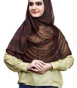 Coffee Color Soft Net Lycra Instant Stitched Hijab Scarf For Women (To Be Worn On Hijab Cap)