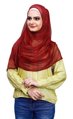 Net Lycra Stitched Hijab Scarf For Women (To Be Worn On Hijab Cap) 1