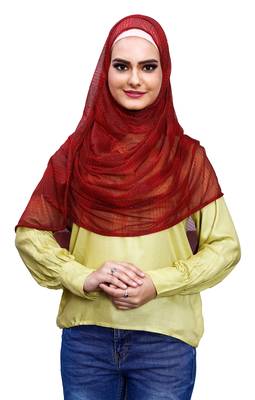 Net Lycra Stitched Hijab Scarf For Women (To Be Worn On Hijab Cap) 3