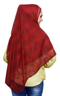 Net Lycra Stitched Hijab Scarf For Women (To Be Worn On Hijab Cap) 5