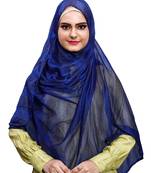 Blue Color Stitched Instant Hijab Scarf For Women (To Be Worn On Hijab Cap)