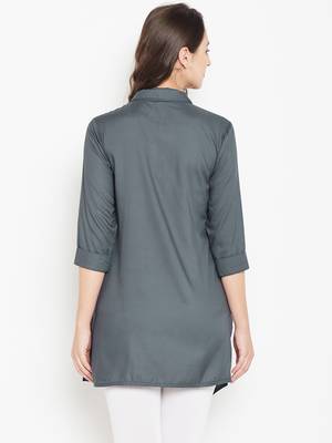 Grey plain liva long-kurtis 2
