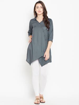 Grey plain liva long-kurtis 4