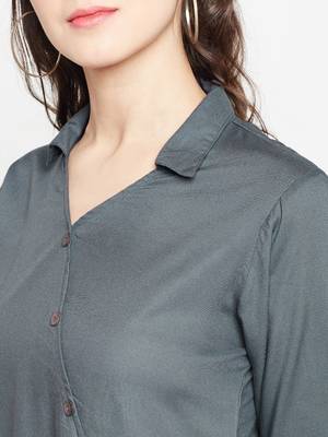 Grey plain liva long-kurtis 5