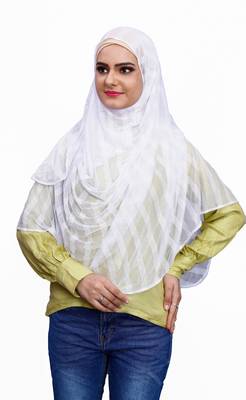 Occasion Wear Stitched Instant Hijab Scarf For Women (To Be Worn On Hijab Cap) 4