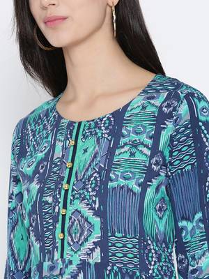 Blue printed liva long-kurtis 5