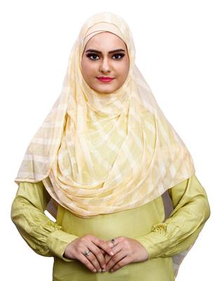 Daily Wear Beige Color Instant Hijab Scarf For Women (To Be Worn On Hijab Cap) 1