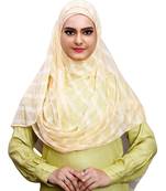 Daily Wear Beige Color Instant Hijab Scarf For Women (To Be Worn On Hijab Cap)
