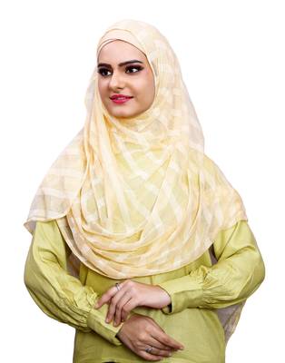 Daily Wear Beige Color Instant Hijab Scarf For Women (To Be Worn On Hijab Cap) 3