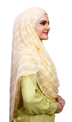 Daily Wear Beige Color Instant Hijab Scarf For Women (To Be Worn On Hijab Cap) 4