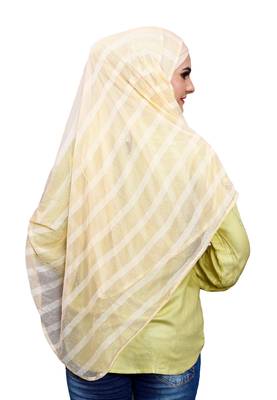 Daily Wear Beige Color Instant Hijab Scarf For Women (To Be Worn On Hijab Cap) 5