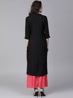 Black plain liva long-kurtis 2