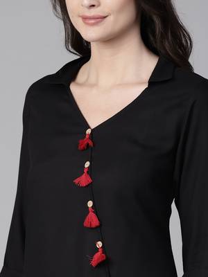 Black plain liva long-kurtis 5
