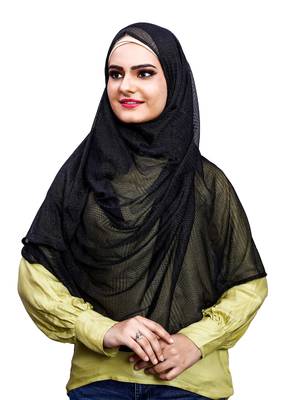 Net Lycra Stitched Instant Hijab Scarf For Women (To Be Worn On Hijab Cap) 4