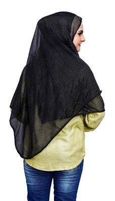 Net Lycra Stitched Instant Hijab Scarf For Women (To Be Worn On Hijab Cap) 5
