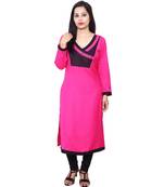 magenta printed rayon kurti