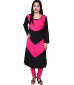 magenta printed rayon kurti