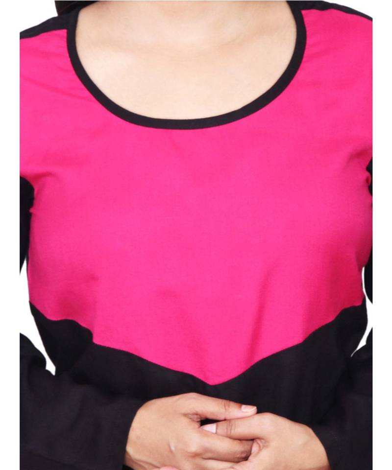 magenta printed rayon kurti