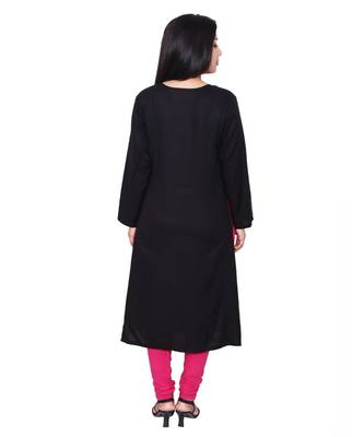 magenta printed rayon kurti 5
