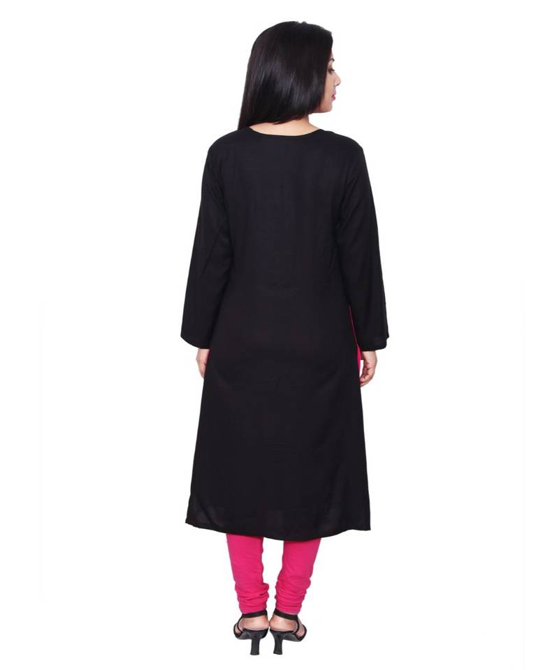 magenta printed rayon kurti