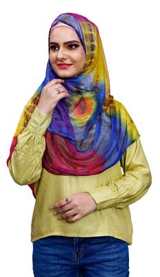 Multi Color Soft Net Lycra Instant Hijab Scarf For Women (To Be Worn On Hijab Cap) 3