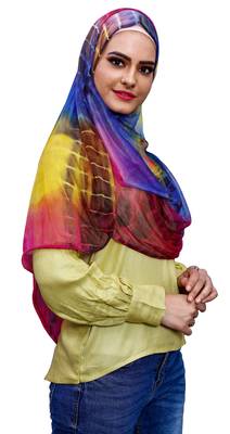 Multi Color Soft Net Lycra Instant Hijab Scarf For Women (To Be Worn On Hijab Cap) 4