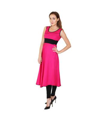 magenta printed rayon kurti 1