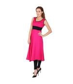 magenta printed rayon kurti