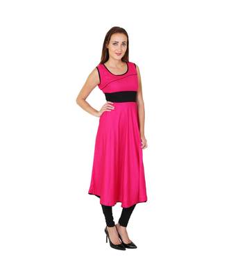 magenta printed rayon kurti 3
